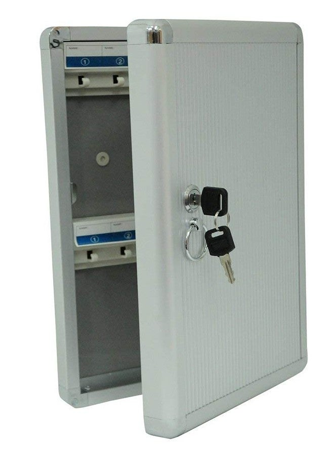 HOMAVA 24 Hooks Key Storage Cabinet Secure for Factory, Office & Shops,21.8 x 6.8 x 32.5 cm, Silver - Image 4